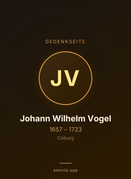 Gedenkportrait von Johann Wilhelm Vogel