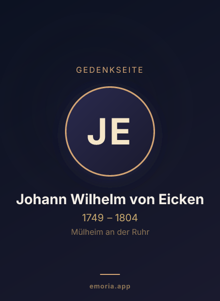 Gedenkportrait von Johann Wilhelm von Eicken