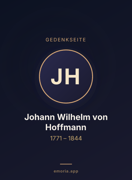 Gedenkportrait von Johann Wilhelm von Hoffmann
