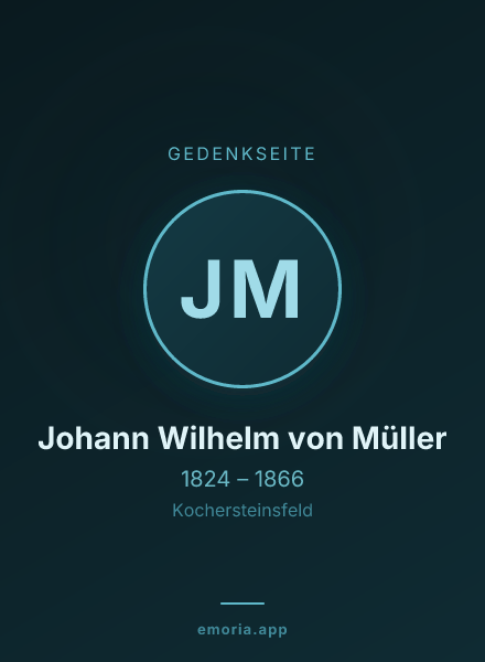 Gedenkportrait von Johann Wilhelm von Müller