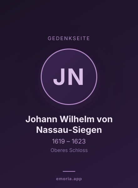 Gedenkportrait von Johann Wilhelm von Nassau-Siegen
