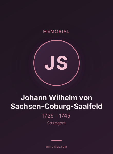 Memorial portrait of Johann Wilhelm von Sachsen-Coburg-Saalfeld