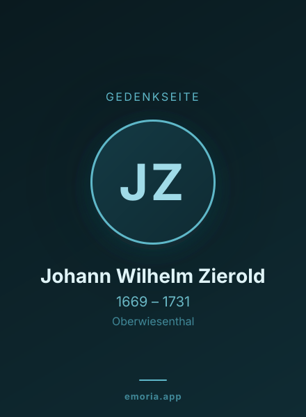 Gedenkportrait von Johann Wilhelm Zierold