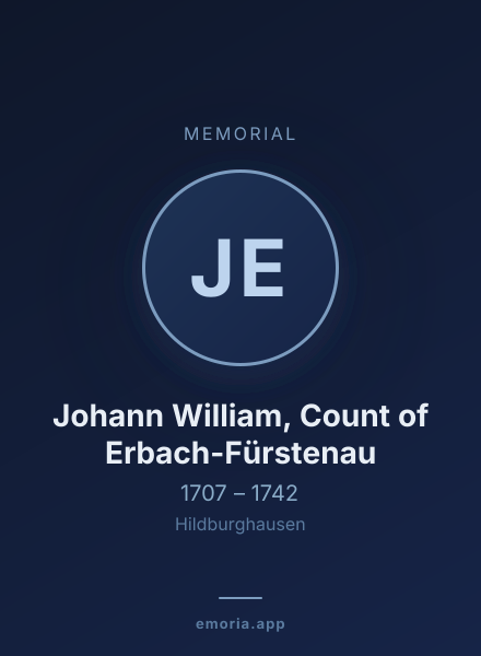 Memorial portrait of Johann William, Count of Erbach-Fürstenau