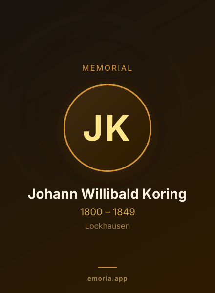 Memorial portrait of Johann Willibald Koring