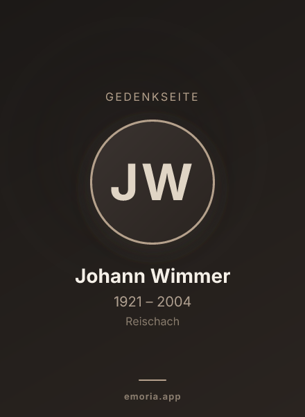 Gedenkportrait von Johann Wimmer