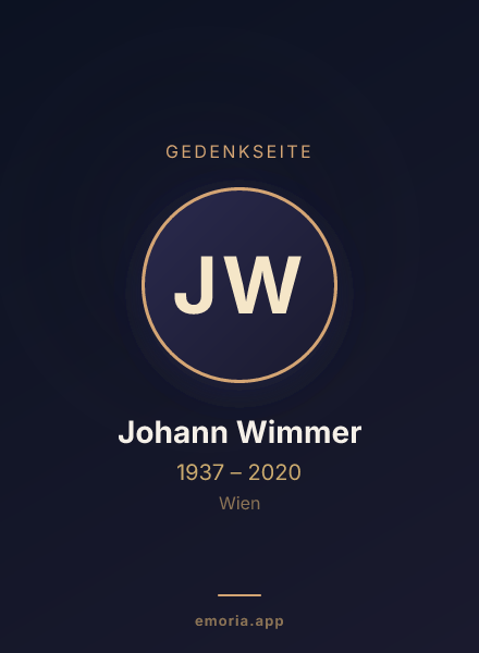 Gedenkportrait von Johann Wimmer