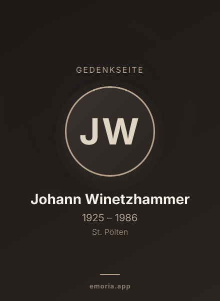 Gedenkportrait von Johann Winetzhammer