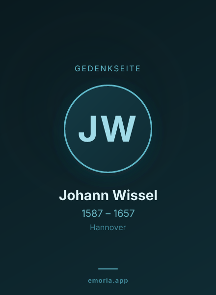 Gedenkportrait von Johann Wissel