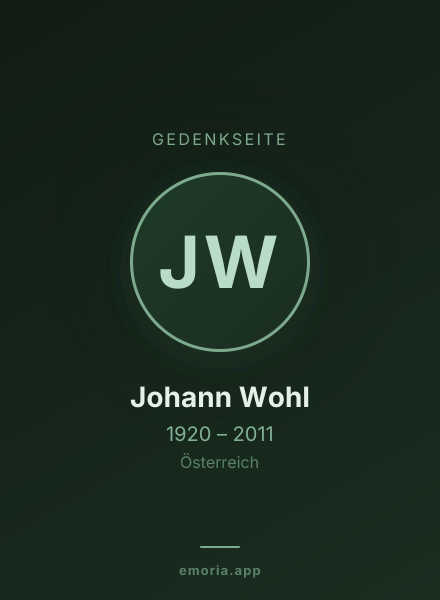 Gedenkportrait von Johann Wohl