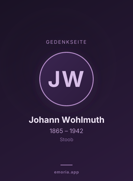 Gedenkportrait von Johann Wohlmuth