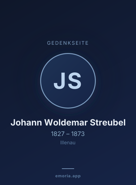 Gedenkportrait von Johann Woldemar Streubel