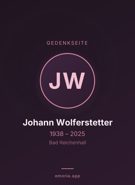 Gedenkportrait von Johann Wolferstetter