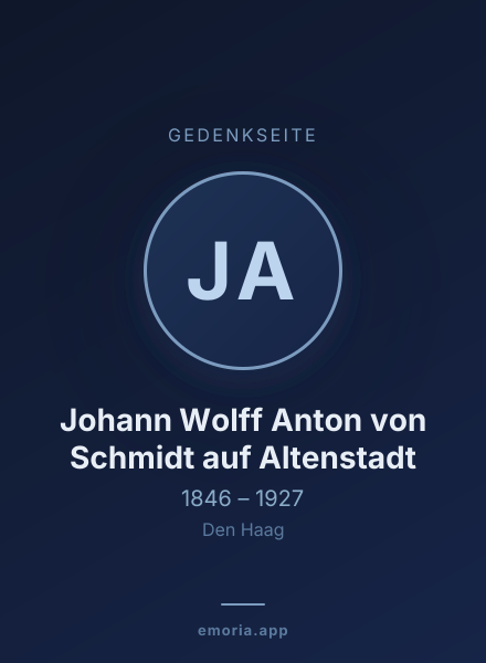Gedenkportrait von Johann Wolff Anton von Schmidt auf Altenstadt