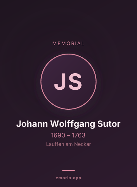 Memorial portrait of Johann Wolffgang Sutor