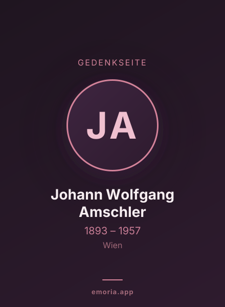 Gedenkportrait von Johann Wolfgang Amschler
