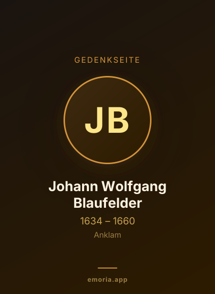 Gedenkportrait von Johann Wolfgang Blaufelder