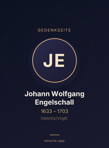 Gedenkportrait von Johann Wolfgang Engelschall