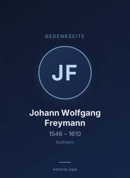 Gedenkportrait von Johann Wolfgang Freymann