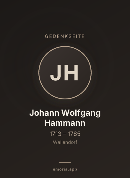 Gedenkportrait von Johann Wolfgang Hammann