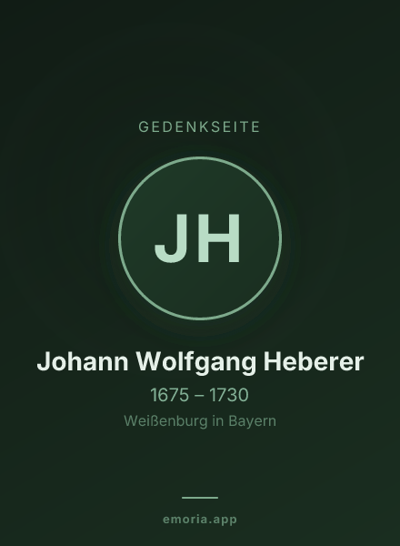 Gedenkportrait von Johann Wolfgang Heberer