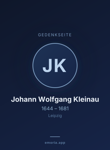 Gedenkportrait von Johann Wolfgang Kleinau