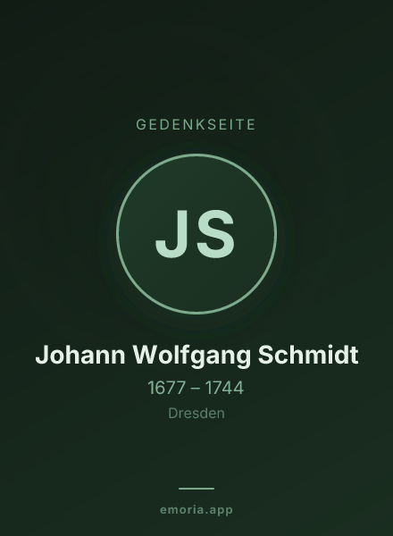Gedenkportrait von Johann Wolfgang Schmidt