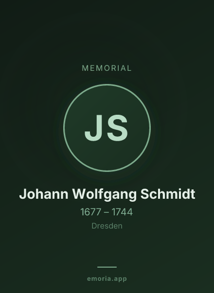 Memorial portrait of Johann Wolfgang Schmidt