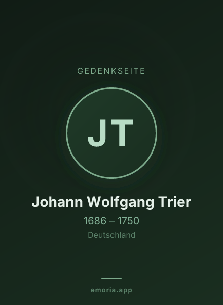 Gedenkportrait von Johann Wolfgang Trier