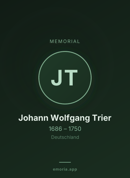 Memorial portrait of Johann Wolfgang Trier