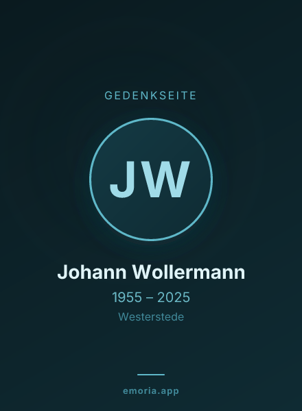 Gedenkportrait von Johann Wollermann