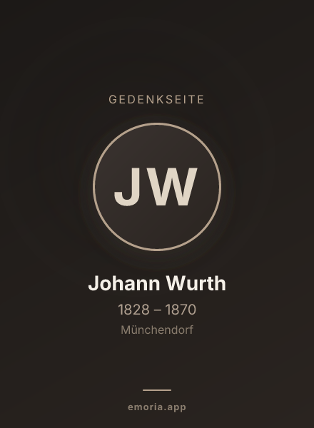 Gedenkportrait von Johann Wurth