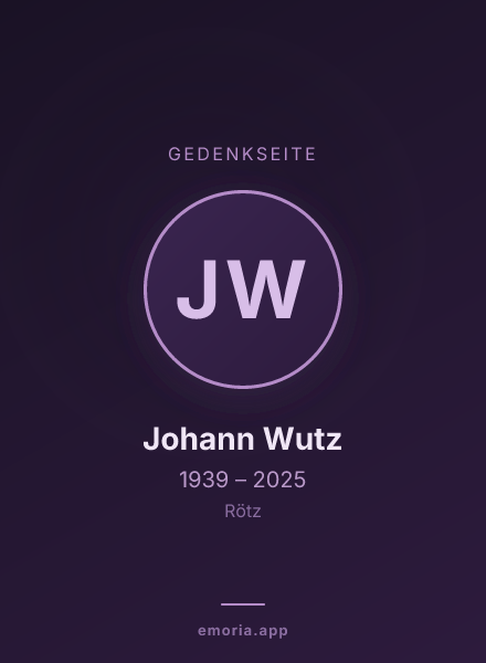 Gedenkportrait von Johann Wutz