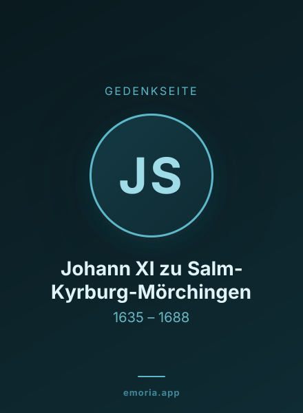 Gedenkportrait von Johann XI zu Salm-Kyrburg-Mörchingen