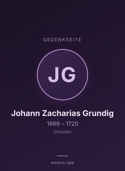 Gedenkportrait von Johann Zacharias Grundig