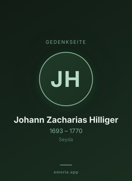 Gedenkportrait von Johann Zacharias Hilliger