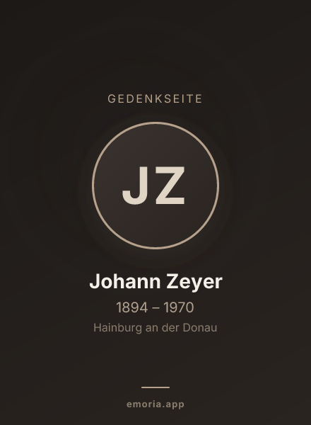 Gedenkportrait von Johann Zeyer