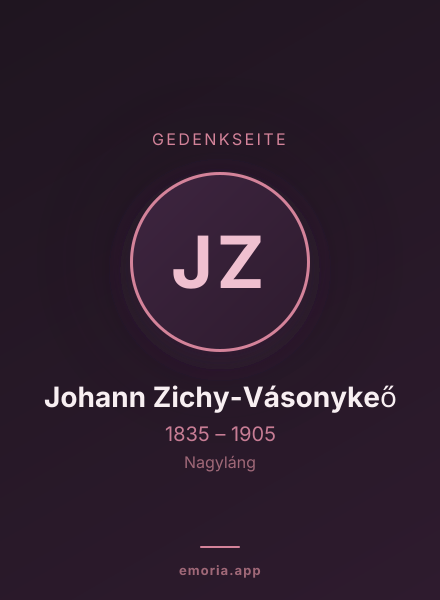 Gedenkportrait von Johann Zichy-Vásonykeő