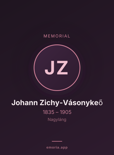 Memorial portrait of Johann Zichy-Vásonykeő