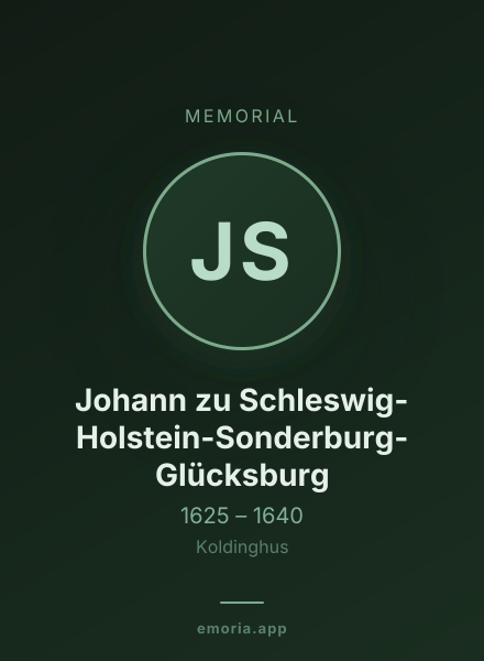 Memorial portrait of Johann zu Schleswig-Holstein-Sonderburg-Glücksburg