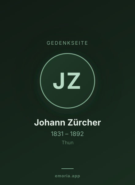 Gedenkportrait von Johann Zürcher