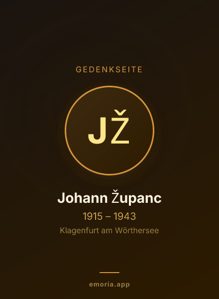 Gedenkportrait von Johann Županc