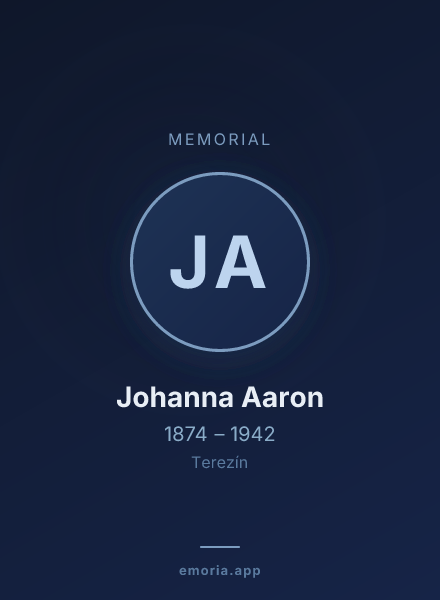 Memorial portrait of Johanna Aaron