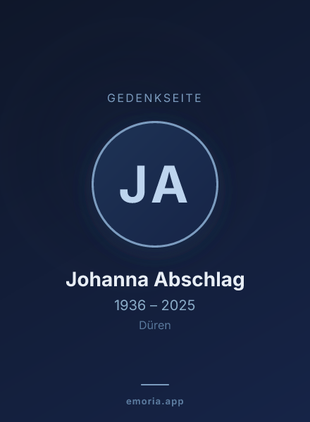 Gedenkportrait von Johanna Abschlag