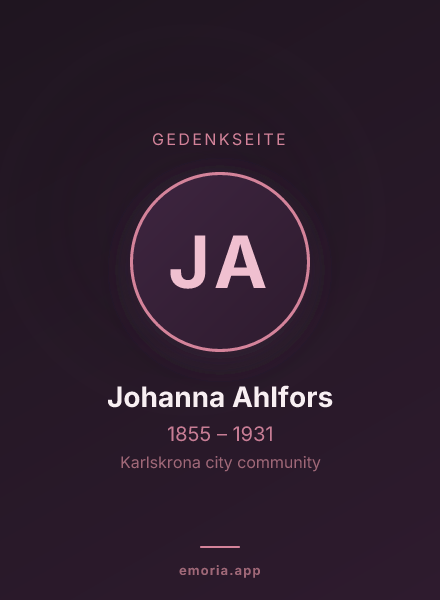 Gedenkportrait von Johanna Ahlfors