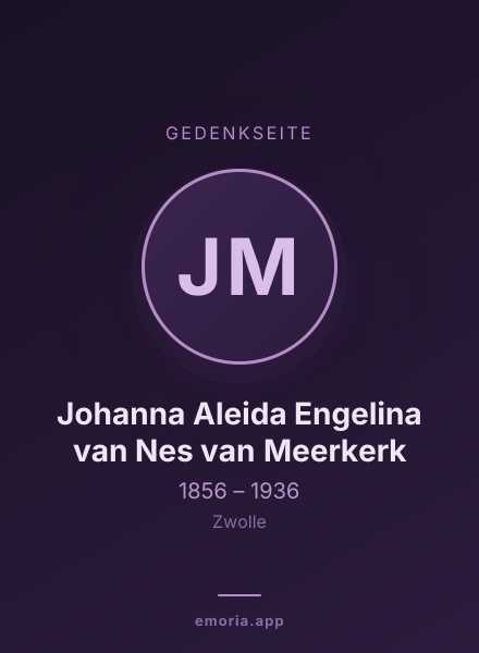 Gedenkportrait von Johanna Aleida Engelina van Nes van Meerkerk