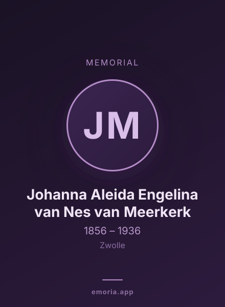 Memorial portrait of Johanna Aleida Engelina van Nes van Meerkerk