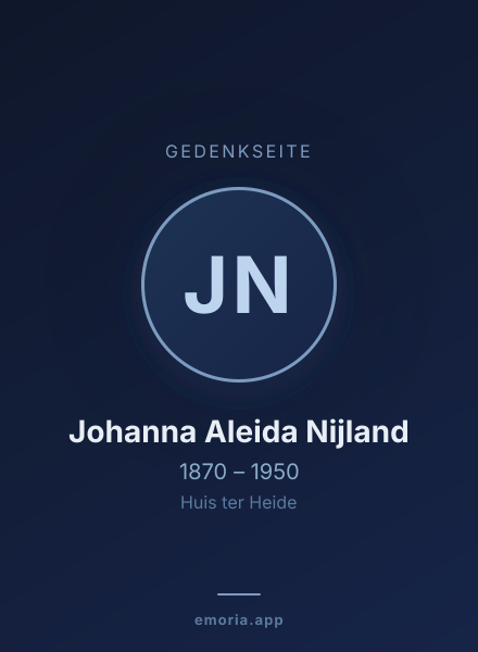 Gedenkportrait von Johanna Aleida Nijland