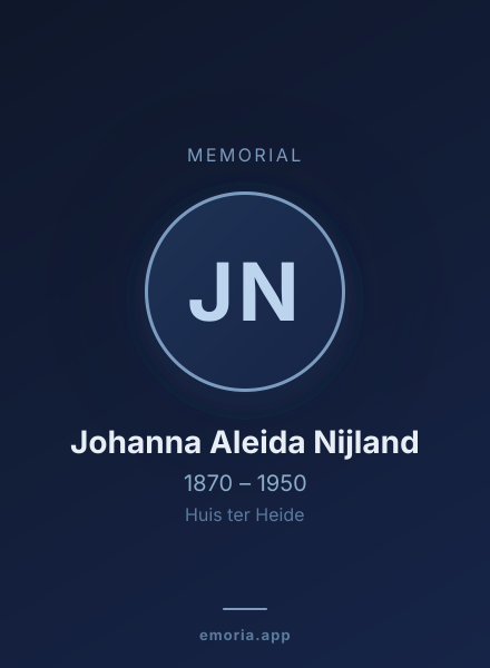 Memorial portrait of Johanna Aleida Nijland