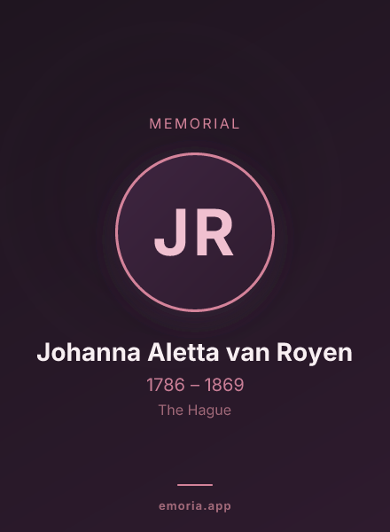 Memorial portrait of Johanna Aletta van Royen
